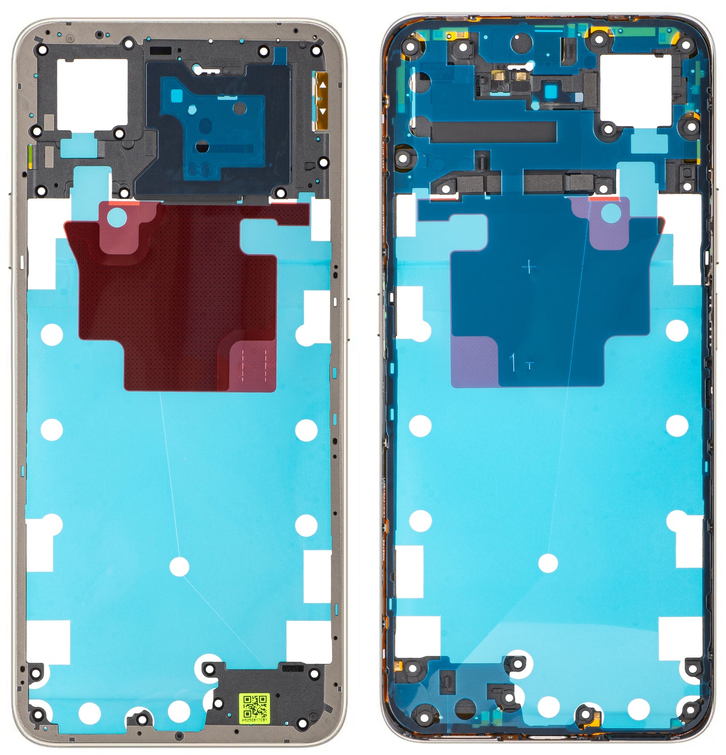 Stredný kryt Honor X7d 5G, Zlatý (Desert Gold), Servisný balíček 9707ACDS