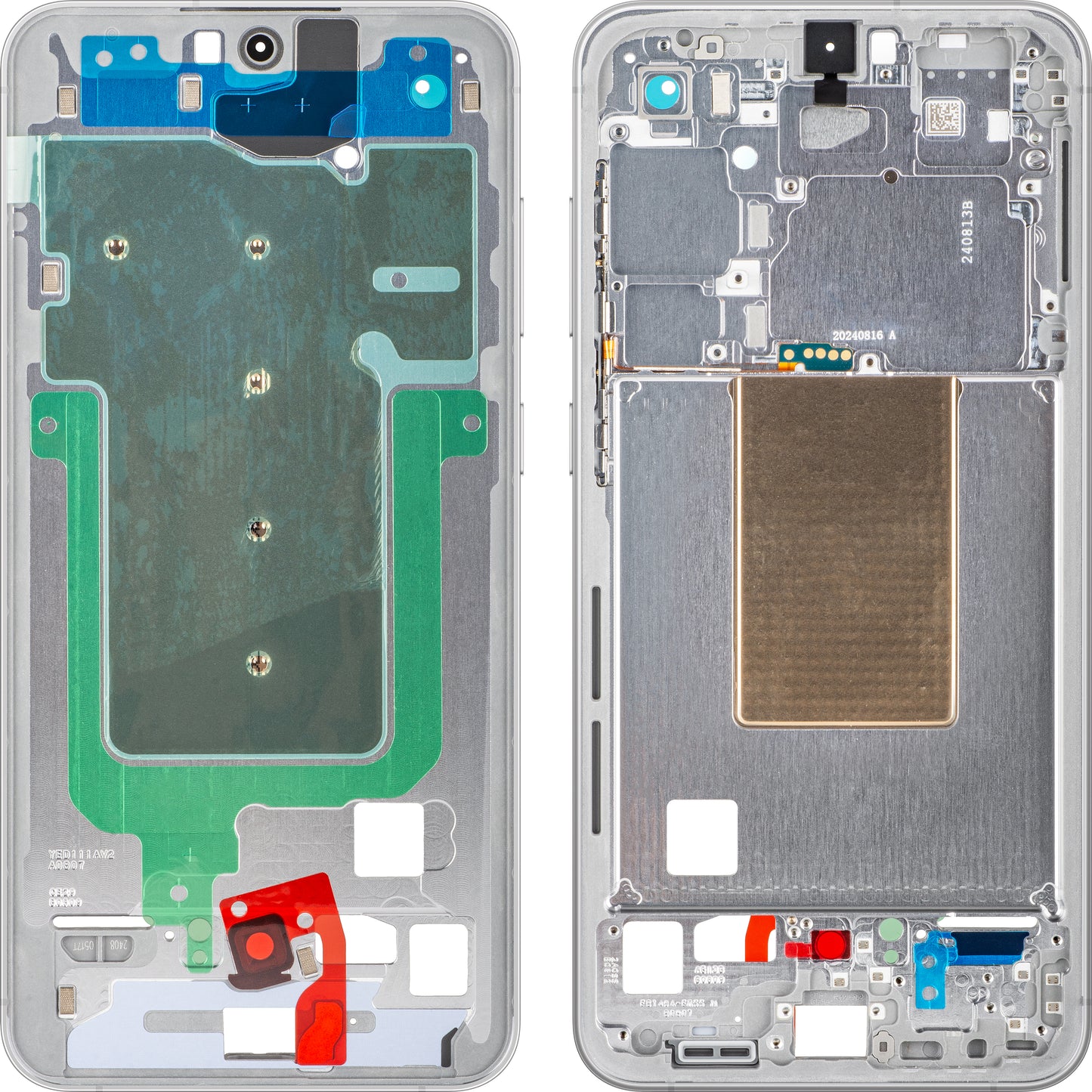 Stredný kryt Samsung Galaxy S24 FE S721, Strieborný, Service Pack GH82-35851B