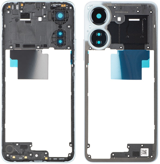 Stredný kryt Xiaomi Redmi 13C, Biela (Glacier White), Service Pack 560003C3UA00