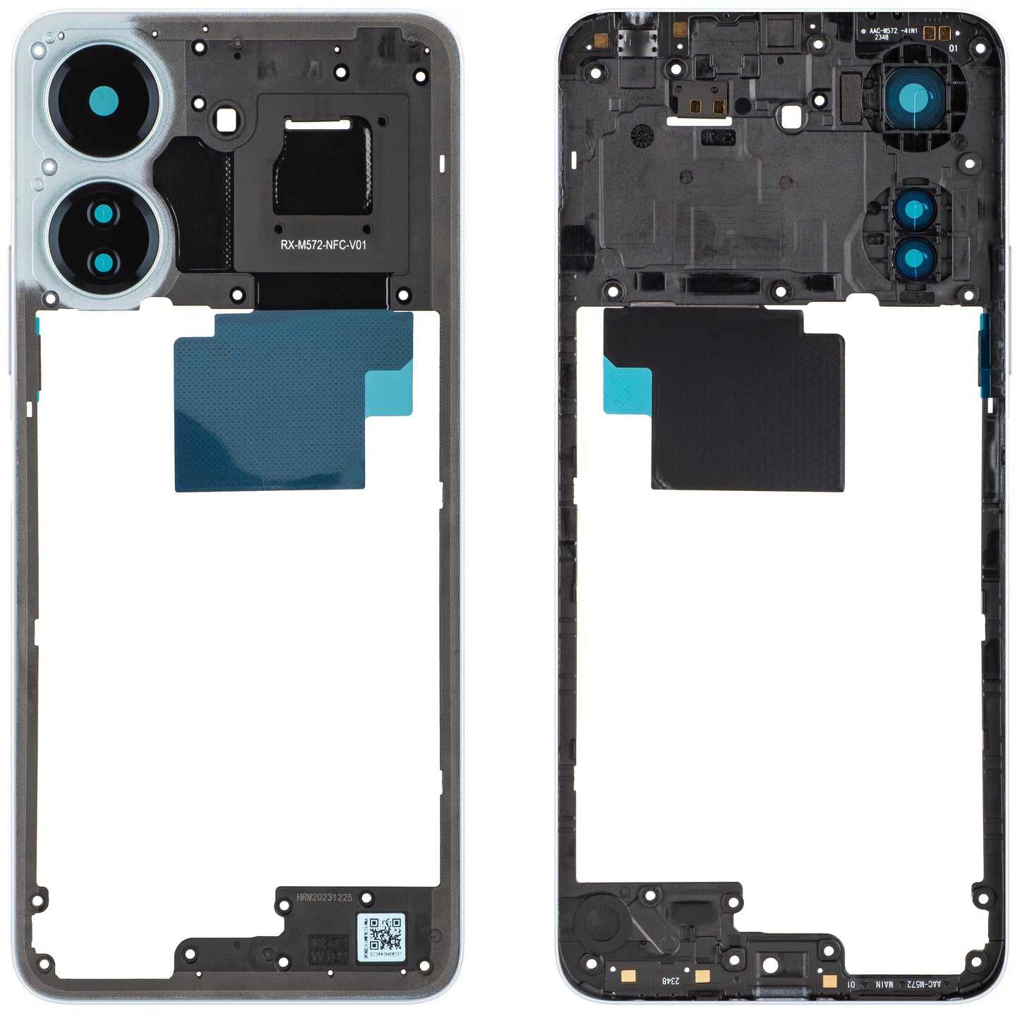 Stredný kryt Xiaomi Redmi 13C NFC, Modrý, Service Pack 560001C3UN00