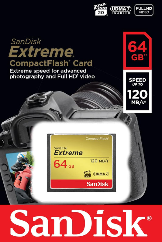 Pamäťová karta CompactFlash SanDisk Extreme, 64Gb, UDMA 7 SDCFXSB-064G-G46
