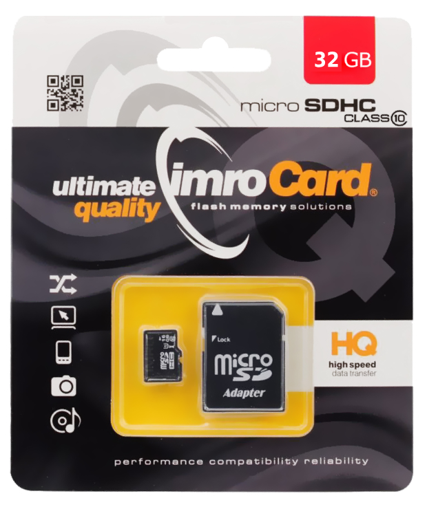 Pamäťová karta microSDHC Imro, 32GB, trieda 10 / UHS-1 U1, s adaptérom