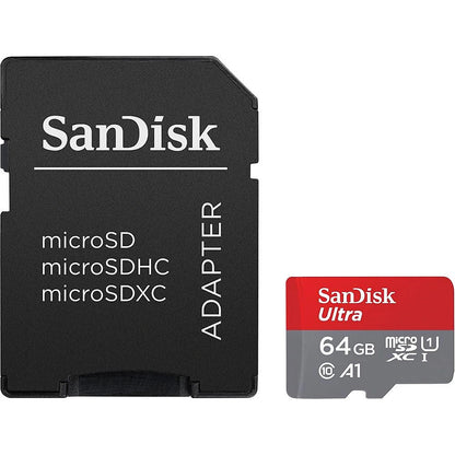 Pamäťová karta microSDXC SanDisk Ultra Android A1, 64Gb, Trieda 10 / UHS-1 U1, S adaptérom SDSQUAB-064G-GN6MA