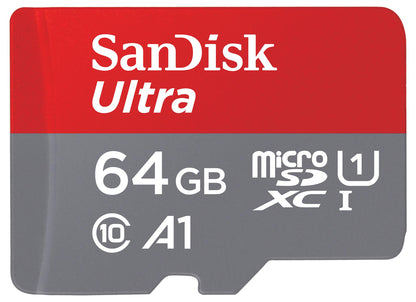Pamäťová karta microSDXC SanDisk Ultra Android A1, 64Gb, Trieda 10 / UHS-1 U1, S adaptérom SDSQUAB-064G-GN6MA