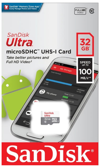 Pamäťová karta microSDHC SanDisk Ultra, 32Gb, Trieda 10 SDSQUNR-032G-GN3MN