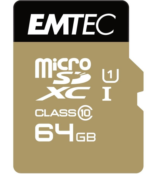 Pamäťová karta microSDXC Emtec Speedin Pro Android A1, 64GB, Trieda 10 / UHS-1 U3, s adaptérom ECMSDM64GXC