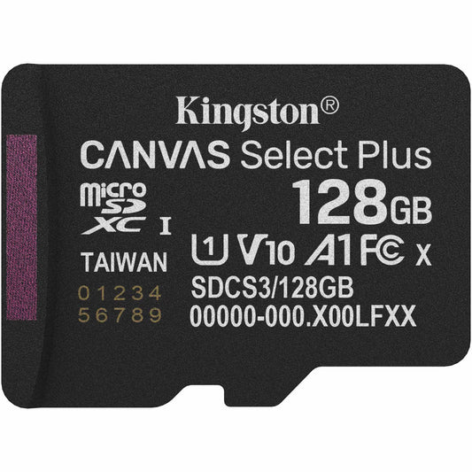 Pamäťová karta microSDXC Kingston Canvas Select Plus Android A1, 128Gb, Trieda 10 / UHS-1 U1 SDCS3/128GBSP