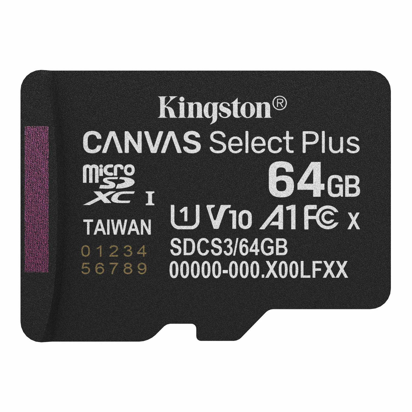 Pamäťová karta microSDXC Kingston Canvas Select Plus Android A1, 64Gb, Trieda 10 / UHS-1 U1 SDCS3/64GBSP