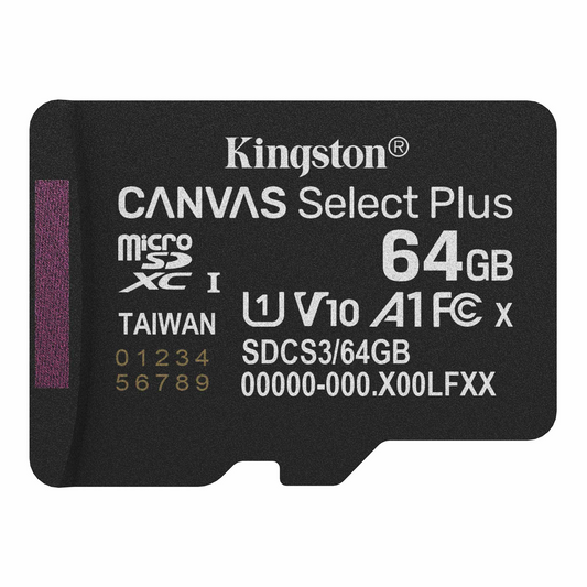 Pamäťová karta microSDXC Kingston Canvas Select Plus Android A1, 64Gb, Trieda 10 / UHS-1 U1 SDCS3/64GBSP