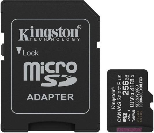 Pamäťová karta microSDXC Kingston Canvas Select Plus Android A1, 256Gb, Trieda 10 / UHS-1 U1, S adaptérom SDCS3/256GB