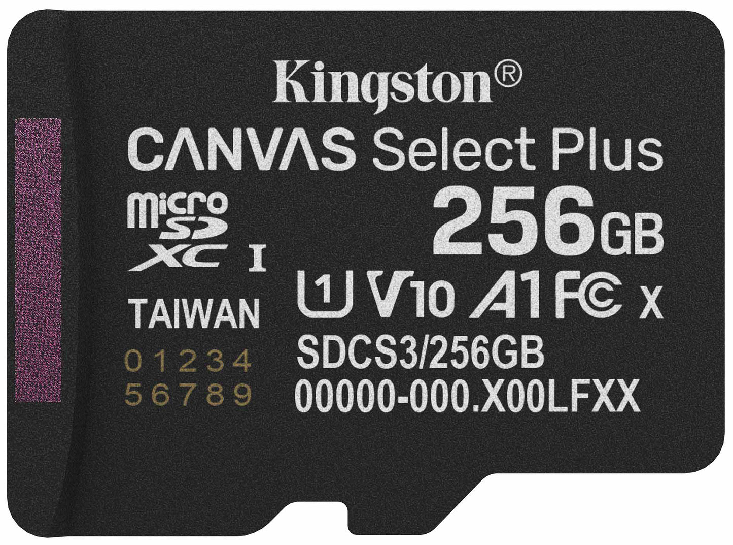 Pamäťová karta microSDXC Kingston Canvas Select Plus Android A1, 256Gb, Trieda 10 / UHS-1 U1 SDCS3/256GBSP