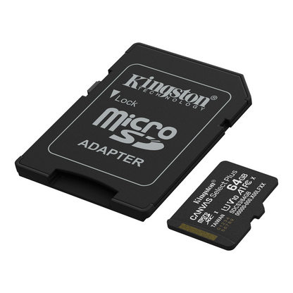 Pamäťová karta microSDXC Kingston Canvas Select Plus Android A1, 64Gb, Trieda 10 / UHS-1 U1, S adaptérom SDCS3/64GB