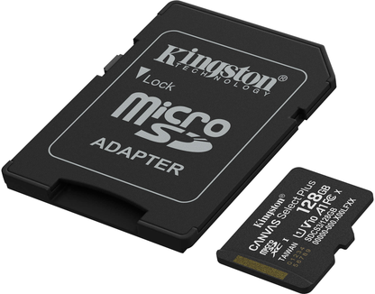 Pamäťová karta microSDXC Kingston Canvas Select Plus Android A1, 128Gb, Trieda 10 / UHS-1 U1, S adaptérom SDCS3/128GB