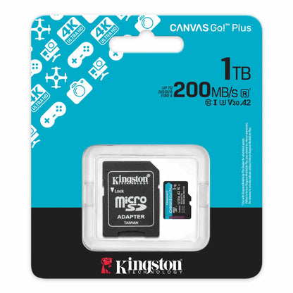 Pamäťová karta microSDXC Kingston Canvas Go Plus Android A2, 1TB, Trieda 10 / UHS-1 U3, S adaptérom ‎SDCG4/1TB