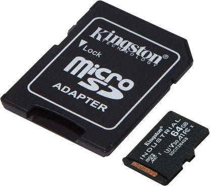 Pamäťová karta microSDXC Kingston Industrial, 64Gb, Trieda 10 / UHS-1 U3, S adaptérom SDCIT2/64GB