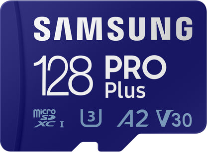 Pamäťová karta microSDXC Samsung PRO Plus, 128Gb, Trieda 10 / UHS-1 U3, S čítačkou kariet a adaptérom MB-MD128KB/WW