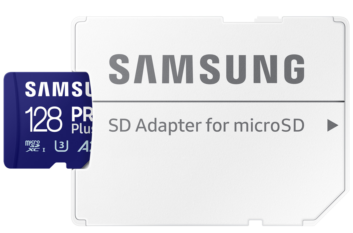Pamäťová karta microSDXC Samsung PRO Plus, 128Gb, Trieda 10 / UHS-1 U3, S adaptérom MB-MD128SA/EU