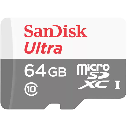 Pamäťová karta microSDXC SanDisk Ultra, 64Gb, Trieda 10, S adaptérom SDSQUNR-064G-GN3MA