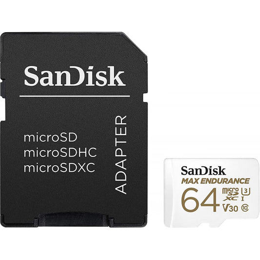 Pamäťová karta microSDXC SanDisk MAX Endurance, 64Gb, Trieda 10 / UHS-1 U3, S adaptérom SDSQQVR-064G-GN6IA