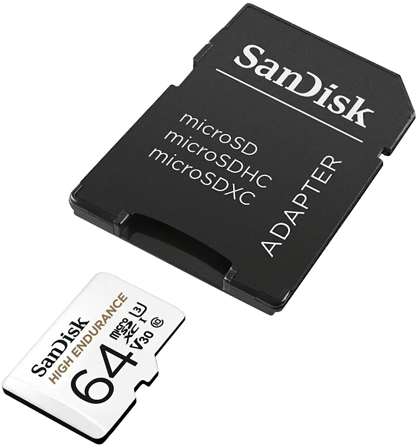 Pamäťová karta microSDXC SanDisk High Endurance, 64Gb, Trieda 10 / UHS-1 U3, S adaptérom SDSQQNR-064G-GN6IA
