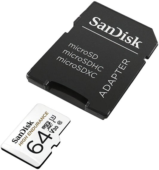 Pamäťová karta microSDXC SanDisk High Endurance, 64Gb, Trieda 10 / UHS-1 U3, S adaptérom SDSQQNR-064G-GN6IA