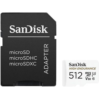 Pamäťová karta microSDXC SanDisk High Endurance, 512Gb, Trieda 10 / UHS-1 U3, S adaptérom SDSQQNR-512G-GN6IA
