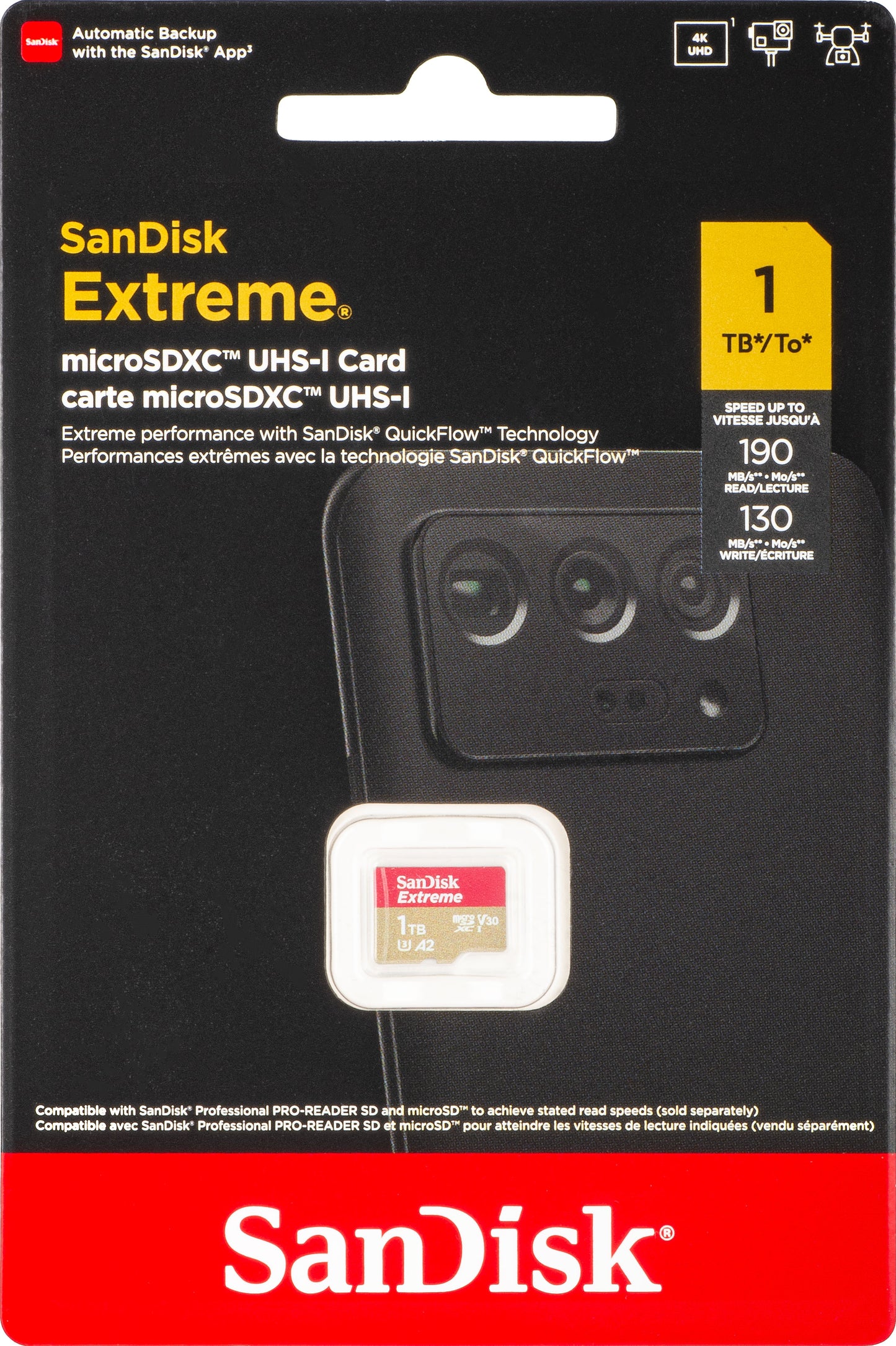 Pamäťová karta microSDXC SanDisk Extreme, 1TB, Trieda 10 / UHS-1 U3 SDSQXAV-1T00-GN6MN
