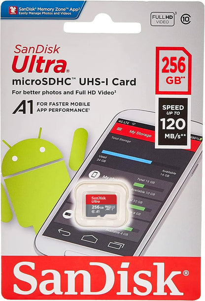 Pamäťová karta microSDXC SanDisk Ultra Android A1, 256Gb, Trieda 10 / UHS-1 U1 SDSQUAC-256G-GN6MN