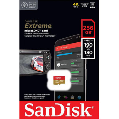 Pamäťová karta microSDXC SanDisk Extreme, 256Gb, Trieda 10 / UHS-1 U3 SDSQXAV-256G-GN6MN