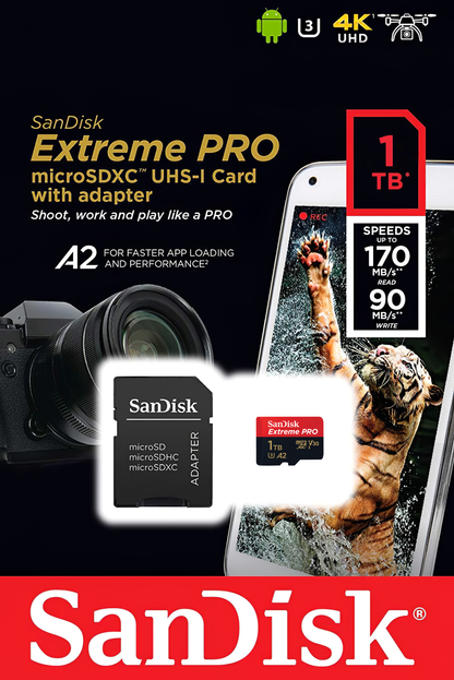 Pamäťová karta microSDXC SanDisk Extreme Pro, 1TB, trieda 10 / UHS-1 U3, s adaptérom SDSQXCD-1T00-GN6MA