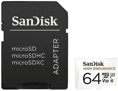 Pamäťová karta microSDXC SanDisk High Endurance, 64Gb, Trieda 10 / UHS-1 U3, S adaptérom SDSQQNR-064G-GN6IA