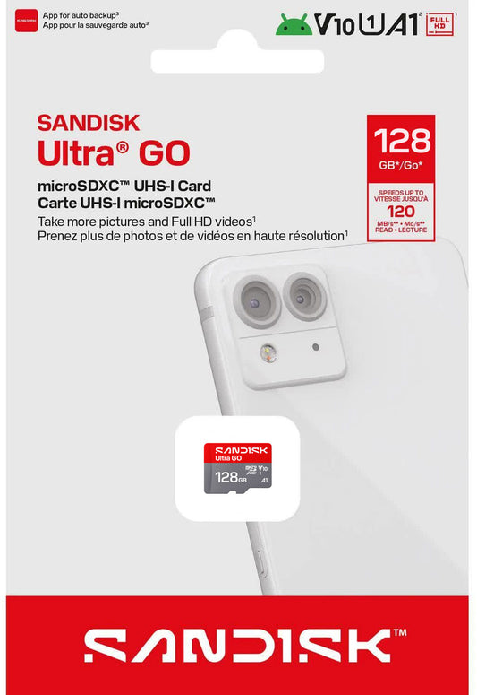 Pamäťová karta microSDXC SanDisk Ultra GO Android A1, 128GB, trieda 10 / UHS-1 U1 SDSQUGN-128G-GN6MN