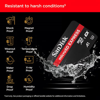 SanDisk Express microSDXC Memory Card, 256Gb, Class 10 / UHS-1 U3 SDSQXFN-256G-GN4NN
