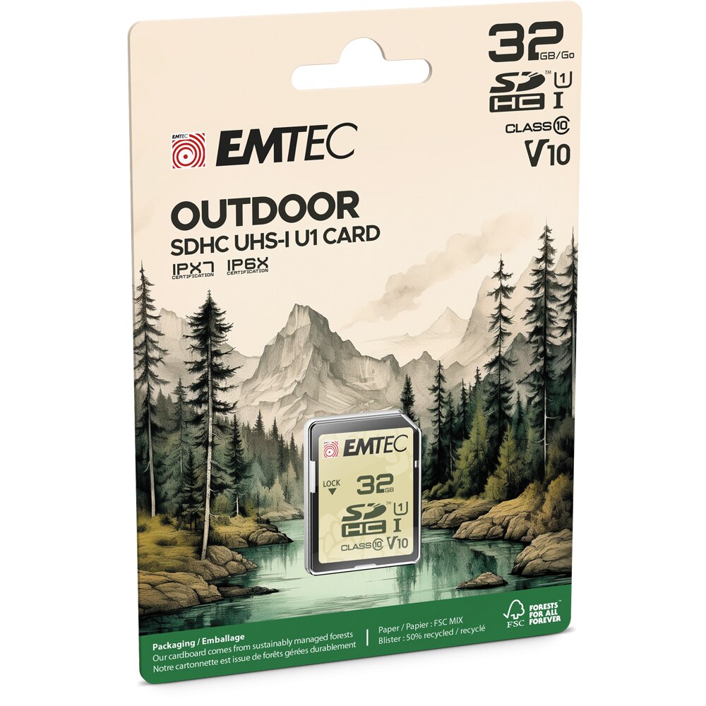 Pamäťová karta SDHC Emtec Outdoor, 32GB, Trieda 10 / UHS-1 U1 ECMSD32GHCU1OR