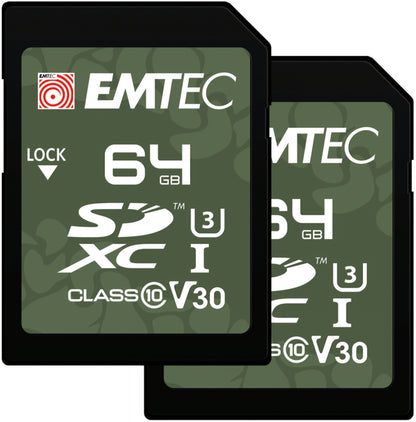 Pamäťová karta SDXC Emtec Rugged Outdoor, 64GB, trieda 10 / UHS-1 U3, sada 2 kusy ECMSD64GXCU3ORP