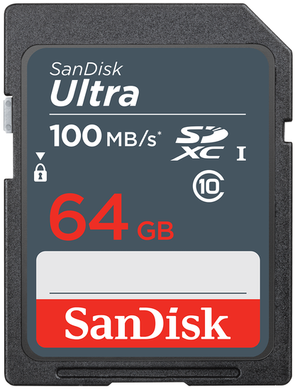 Pamäťová karta SDXC SanDisk Ultra, 64Gb, Trieda 10 SDSDUNR-064G-GN3IN