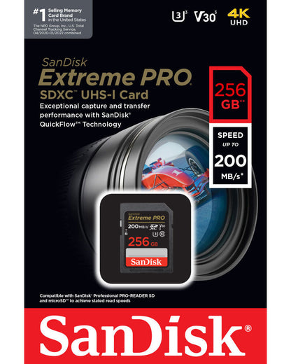 Pamäťová karta SDXC SanDisk Extreme Pro, 256GB, trieda 10 / UHS-1 U3 SDSDXXD-256G-GN4IN