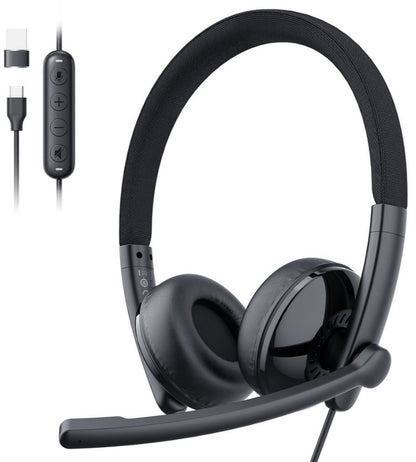 Slúchadlá Call Center USB-C / USB-A EMEET GeniusCall HS50, čierne