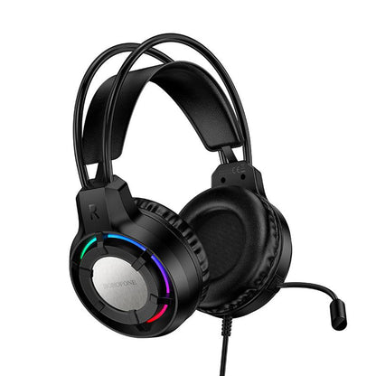 Herné slúchadlá 3,5 mm Borofone BO112 Wave, RGB, 2 m, čierne