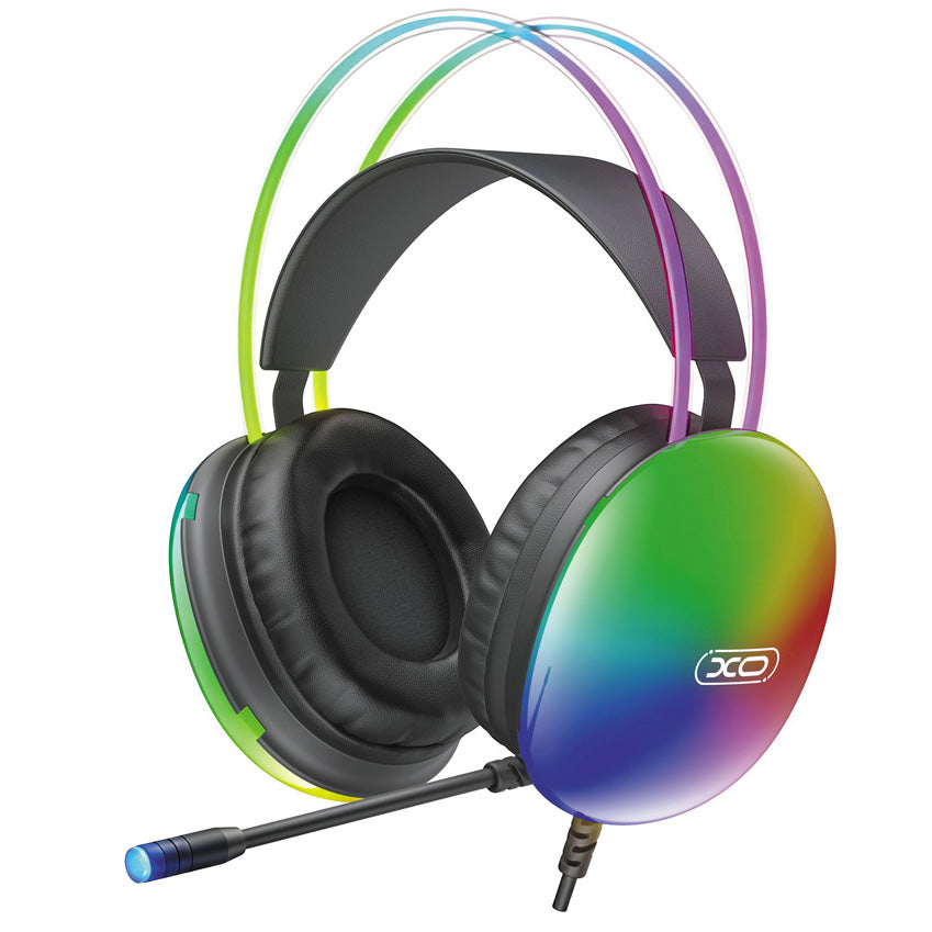 Herné slúchadlá 3,5 mm XO Design GE11, RGB, čierne