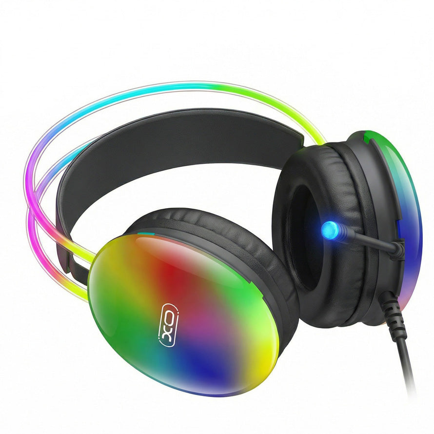 Herné slúchadlá 3,5 mm XO Design GE11, RGB, čierne