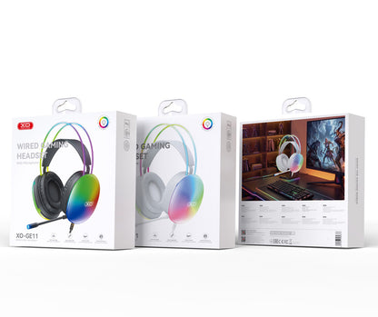 Herné slúchadlá 3,5 mm XO Design GE11, RGB, biele