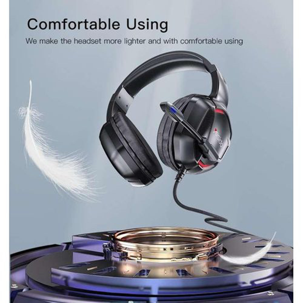 Slúchadlá na hranie Yesido EK01, 3.5mm, RGB, 1.2m, čierne