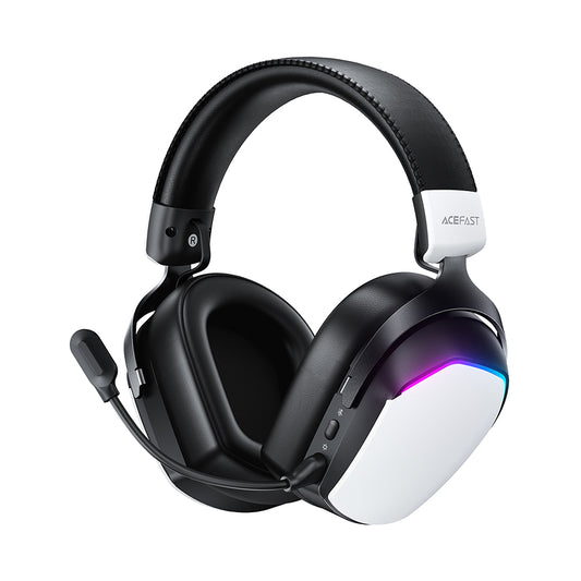 Bezdrôtové herné slúchadlá Acefast H11, RGB, BT / Wi-Fi / Káblové, Biele