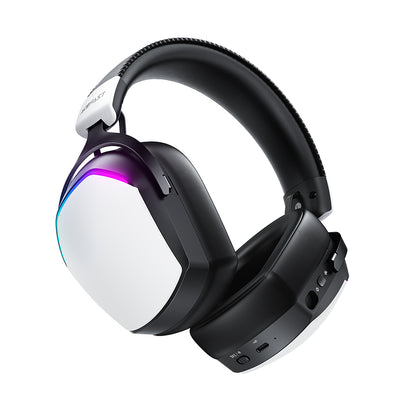 Bezdrôtové herné slúchadlá Acefast H11, RGB, BT / Wi-Fi / Káblové, Biele