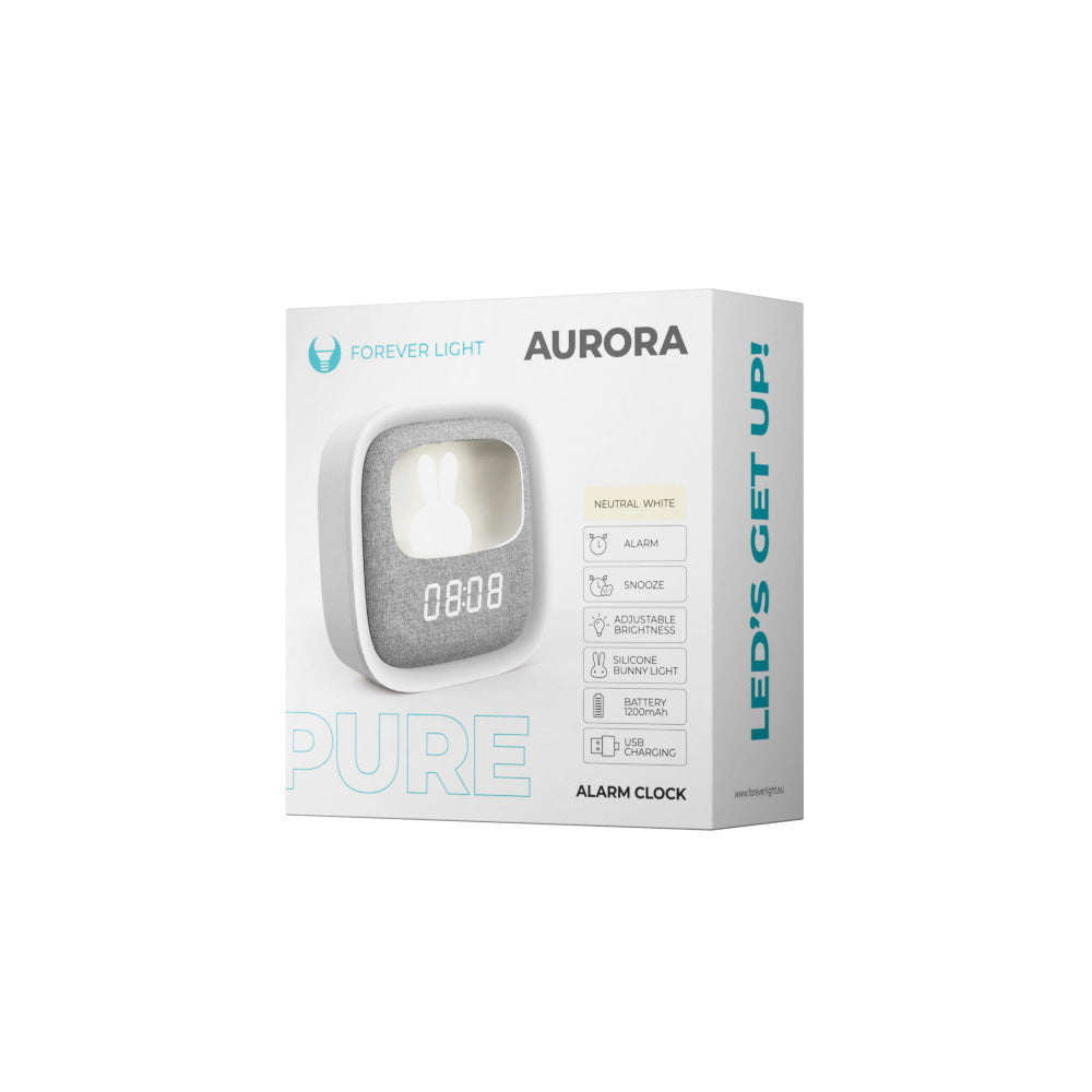 Digitálne hodiny Forever Pure FNL-06 Aurora, biele