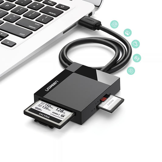 Čítačka kariet USB 3.0 UGREEN CR125, SD - microSD - CF - MS, Čierna