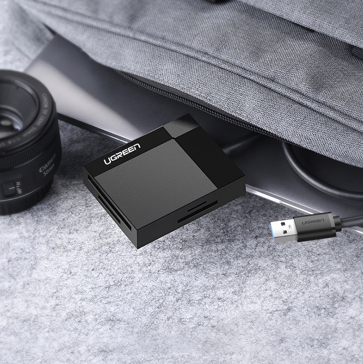 Čítačka kariet USB 3.0 UGREEN CR125, SD - microSD - CF - MS, Čierna