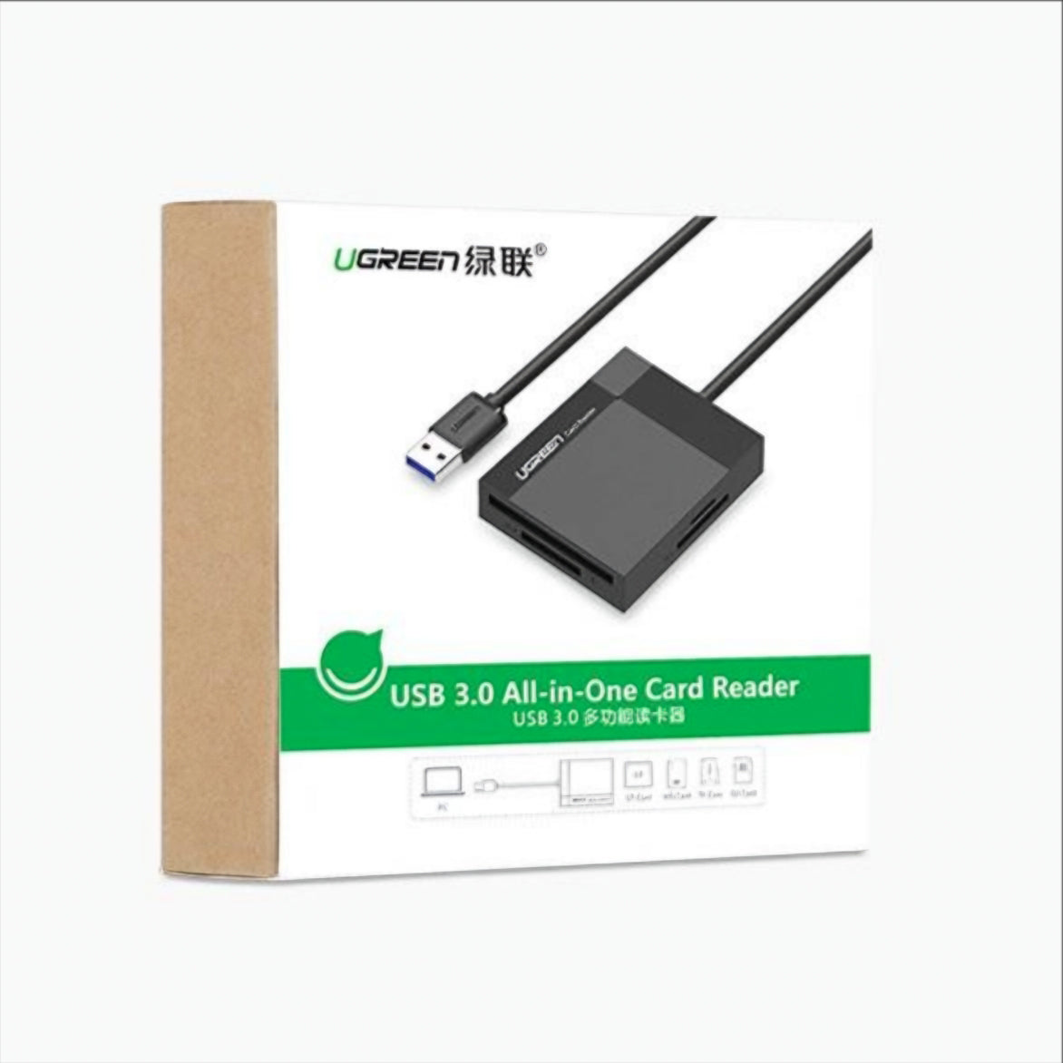 Čítačka kariet USB 3.0 UGREEN CR125, SD - microSD - CF - MS, Čierna