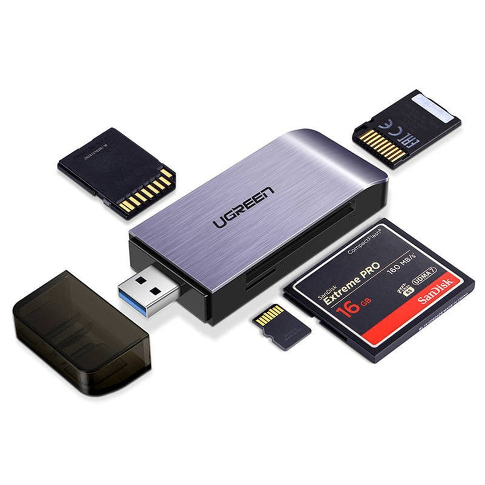 Čítačka kariet USB 3.0 UGREEN CM180, SD - microSD - CF - MS, Sivá